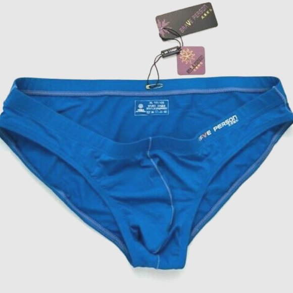 Men's Blue Swim Briefs - Picture 5 of 9